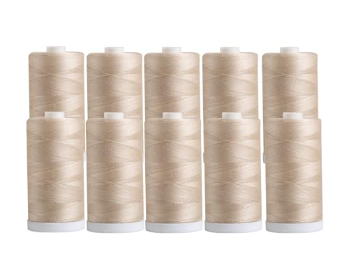 Connecting Threads 100% Cotton Thread Sets - 1200 Yard Spools (Set of 10 - Natural)