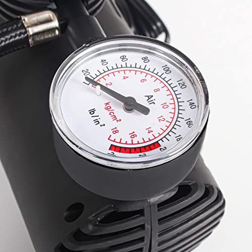 Compressor De Ar 12v 300 Psi Automotivo com 3 Bicos Adaptadores para Pneu de Carro Moto Bicicleta Bo