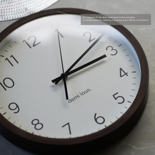 12 Inch WiFi Wall Clock, Auto Sync, Silent, Wood-Look Frame - Image 3