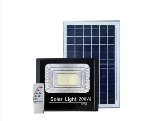 Refletor Solar 200w Led 6000k Placa Solar e Controle Remoto