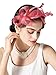 SWEETV Fascinators Headband with Feather, Women's Tea Party Hat for Kentucky Tea Hat Derby, Cocktail, Wedding, Fancy Dress Party, Coral