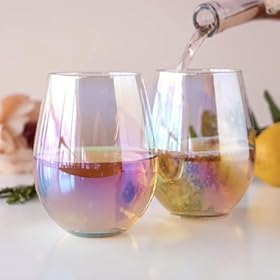 Buy the Vino Chic Wine Gift Set with Barefoot White Zinfandel and Iridescent Stemless Glass for Special Occasions – Blue Tree