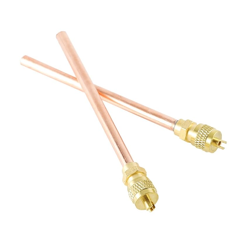 Kit com 2 Válvulas de Acesso para Ar-Condicionado HVAC 1/4 pol. SAE x 1/4 pol. OD, Haste de 10,2 cm BesNPT