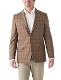Nautica Mens Modern fit Sport Coat Blazer 42 R Brown Plaid Stretch
