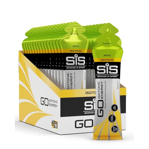 Science in Sport GO Isotonic Energy Gel 30 x 60ml Apfel Vegan - Isotonische Formulierung mit 22g Kohlenhydrate Guter Energielieferant Optimale Alternative für isotonische Getränke