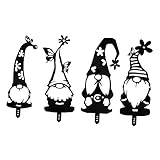 Yardwe 4 Piezas Tarjeta Enana Adorno Estatuas Al Aire Recinto Al Aire Patio Gnomo De Hierro Gnomos De Jardín Gnomo Al Aire Estatuas De Césped Acrílico