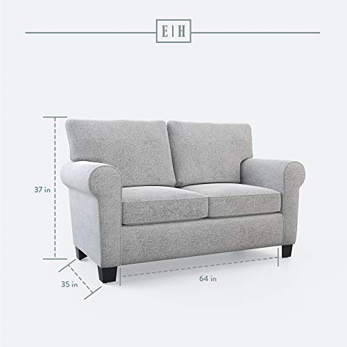 Edenbrook Willow Upholstered Loveseat With Rolled Arms – Living Room Furniture – Gray Small Loveseat - Seats Two – Loveseat For Small Spaces #TOP1