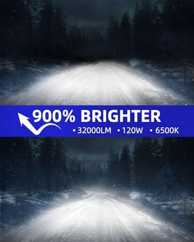 Image of AUTOONE H9 H8 H11 LED Bulb 900% Brightness 6500K White, Angle Adjustable, Halogen Replacement, Canbus, Pack of 2