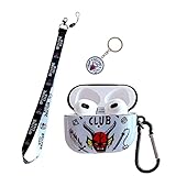 Auto Element Cartoon Anime Stranger Design Soft TPU Airpods 3rd Generatio Case，with Cool Anime Stranger Lanyard Keychain，Suitable Fashion Man Women Girl Airpods 3rd Case