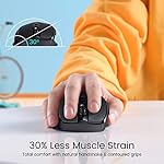 Wireless Mouse, D-09 Computer Mouse USB Cordless Mice for Laptop, Ergo Grips, Lightspeed 5-Level 2400 DPI, 16 Months Battery, Portable for PC Mac Chromebook (Black) - Image 5