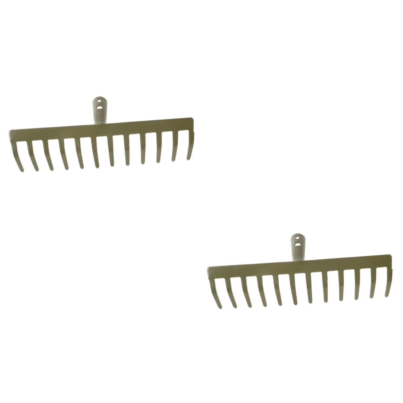 Operitacx 2 Stück Gartenrechen Rasen rechen blumenrechen rasenrechen Gartenarbeit Gartengeräte Pflicht schwer Zinken Rakes Werkzeug Landschaft Rechen Blattschaufeln Kohlenstoffstahl Green