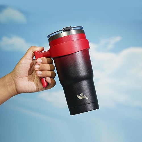 Image of Konokyo 20 oz Tumbler with Handle and Straw, Insulated Travel Mug