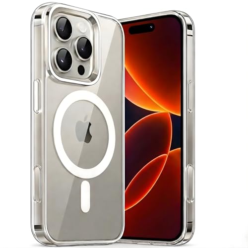 Capa Mag-Safe para [iPhone 16 Pro MAX] Capinha Magnetica Premium com [Proteção de Câmera] Clear Case Transparente [Anti-Amarelamento], Compatível com MagSafe, Resistente a Riscos e Anti Impacto