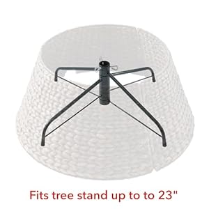 Casafield 24-Inch Christmas Tree Collar, Woven Water Hyacinth Tree Base Cover with Cord Cut Out, Espresso Casafield 24 Inch Christmas Tree Collar Woven Water Hyacinth Tree Base Cover with Cord Cut Out Espresso