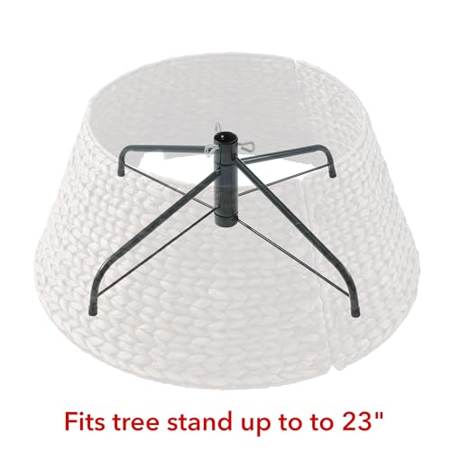 Casafield-24-Inch-Christmas-Tree-Collar-Woven-Water-Hyacinth-Tree-Base-Cover-with-Cord-Cut-Out-Espresso Casafield 24 Inch Christmas Tree Collar Woven Water Hyacinth Tree Base Cover with Cord Cut Out Espresso