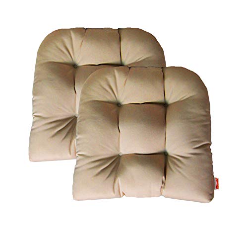 Rsh Décor Indoor Outdoor Sunbrella 2 Pk Wicker Patio Chair Seat Cushion Pillow Water Resistant Pad - Choose Color (Canvas Antique Beige) #TOP6