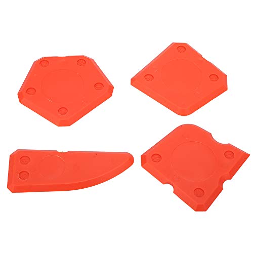 Jeffergarden Kit de Herramientas para Calafatear, Raspadores de Silicona para Sellador y Acabado de Lechada, Conveniente para Uso en Cocina y Baño, 4 Uds. (rojo)