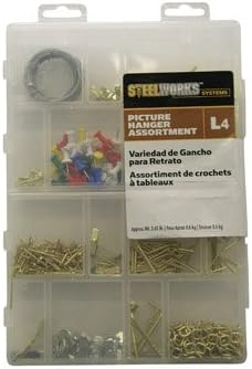 Hillman STEELWORKS L4 Brass-Plated Brass Picture Hanging Set 10 lb. 1 pk Assorted