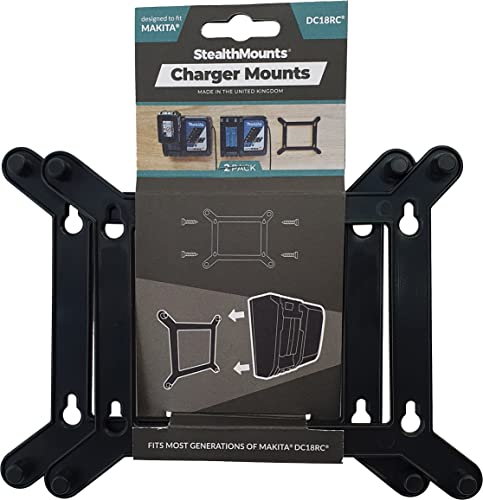StealthMounts Makita Lot de 2 supports de chargeur pour chargeur mural Makita Noir Cover