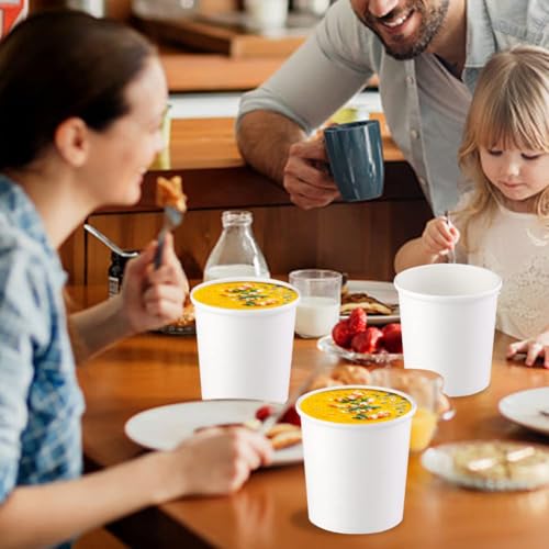 Image of 16 oz 50 Pcs Disposable Soup Containers with Lids, Ice Cream Cups