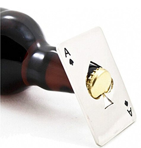 1 Pack Poker Playing Card Ace of Spades Bar Soda Cap Bottle Opener
