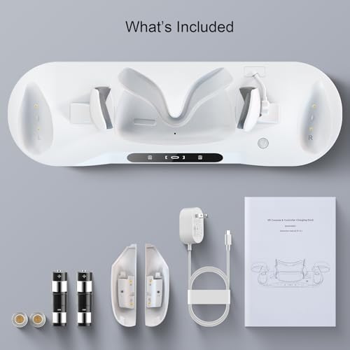 Charging Dock for Meta Quest 2, Dxldfks Auto-Clamping Docking Station for Oculus Quest 2 with LED Light Display, 2 Rechargeable Batteries, 2 Controller Battery Cover and USB-C Charger by Dxldfks - Image 7