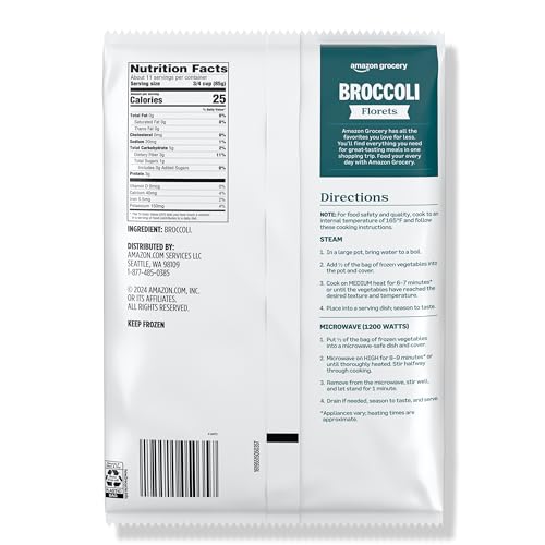 Amazon Grocery, Broccoli Florets, Frozen, 32 Oz