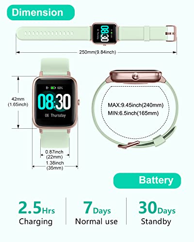 Grv Smart Watch For Ios And Android Phones, Watches For Men Women Ip68 Waterproof Smartwatch Fitness Tracker Watch With Heart Rate/Sleep Monitor Steps Calories Counter (Aqua-Gold) #TOP6