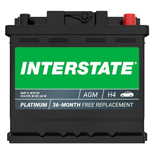 Interstate Batteries Car Battery 12V 50Ah 570CCA Group H4 AGM