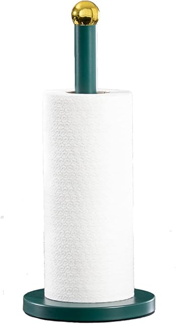 Daewoo Emerald Collection Paper Towel Holder Freestanding Kitchen Roll Dispenser Green and Gold SIZE: 15 x 15 x 34CM
