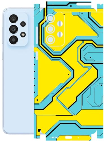 Image of AtOdds - Full Body Back Screen Guard Protector Film - Lamination Wrap Skin Sticker Compatible with Samsung Galaxy A33 (5G) | Scratchproof Matte Finish (YellowLane)