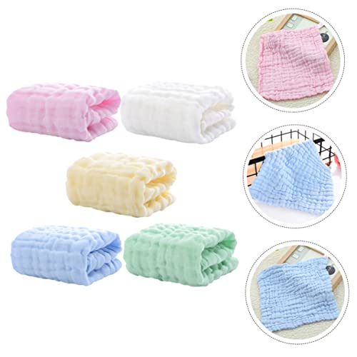 5pcs Soft Cotton Burp Towels for Newborns Multi-Layer Absorbent Towels and Machine Washable for Showers and Everyday Use4
