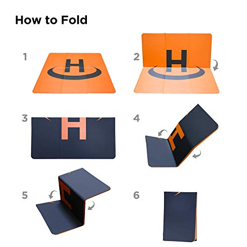 Vcutech Drone Landing Pad Weighted 25 Inch(65Cm) For Dji Mini 3 Pro Accessories, Mavic 3, Mavic Air 2/2S, Dji Mini 2 Accessories, Dji Fpv Drone, Dji Avata Fly More Kit Drone Accessories (Black) #TOP3