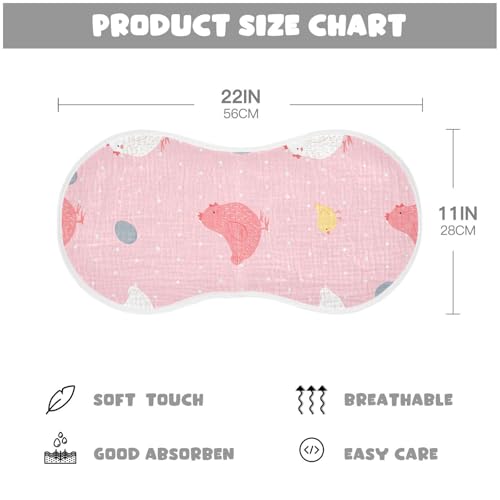 Muslin Burp Cloth for Baby 4PCS Cute Chicks Super Absorbent Burping Cloths, Bibs for Newborn Boys Girls4