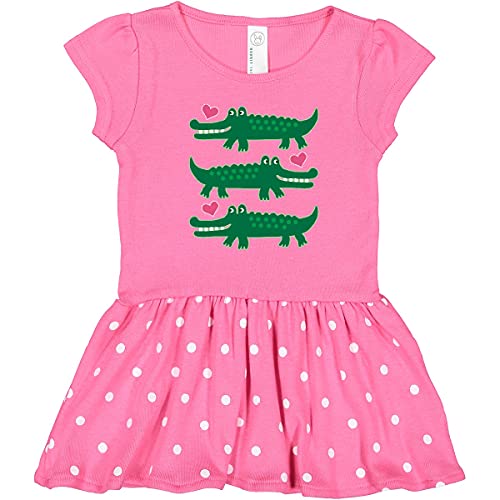 inktastic Alligator Crocodile Reptile Toddler Dress 2T Raspberry with Polka Dots 2e1b8