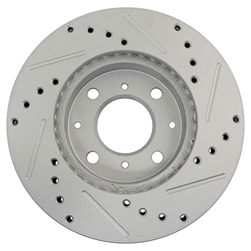 TRQ Front Brake Rotor Set G Coated Vented Drilled and Slotted Compatible with 1990-2000 Honda Civic 1993-1997 Civic del Sol 1990-1991 CRX by TRQ - Image 5