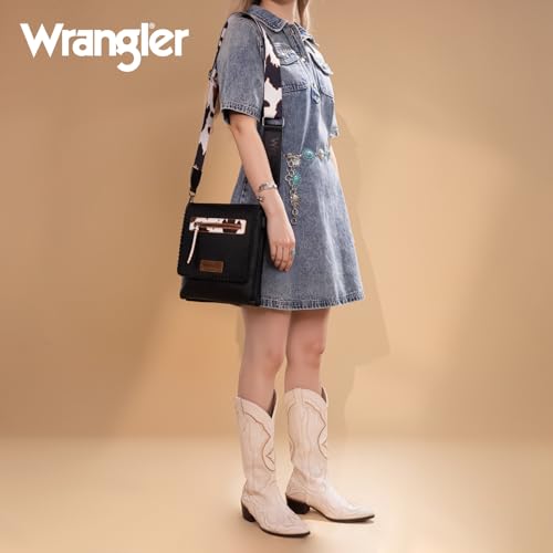 Wrangler Crossbody Bags for Women Satchel Purse Medium Shoulder Handbags with Detachable Guitar Straps WG72-93601BK - image 2