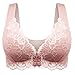 Produktbild Masrin Frauen-BH mit verstellbarem Sport-Frontverschluss Extra-elastischer, atmungsaktiver BH mit Spitzenbesatz (9L, Rosa)