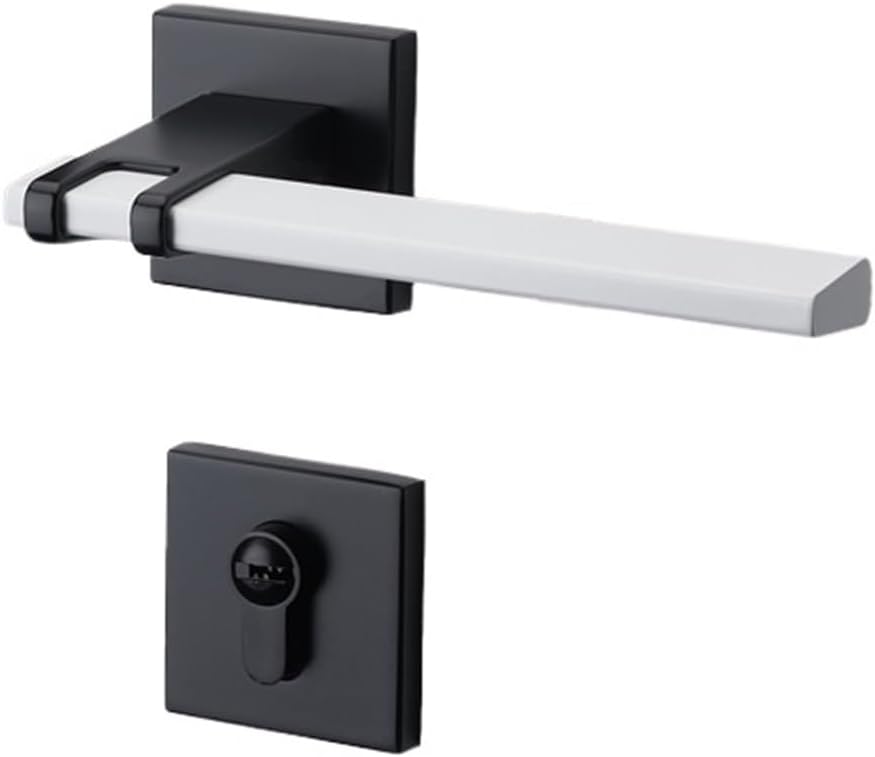 Door Lock Indoor Bedroom Modern Minimalist Room Door Lock Silent Magnetic Split Lock Indoor Door Handle Handle Wooden Door Lock(White Magnetic Attraction)