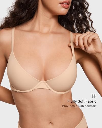 Image of INLYRIC Women's Inbarely Plus Balconette Bra - Lightly Padded Underwire Sexy Tshirt Demi Bras Supportive