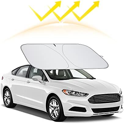 Windshield Sun Shade,Car Window Covers Opening Design Foldable Car Sun Protection,240T Titanium Silver Blocking Strong-Light &UV Protection Car Napping Shades,for Most Cars SUV Truck Car Accessories
