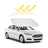 Windshield Sun Shade,Car Window Covers Opening Design Foldable Car Sun Protection,240T Titanium Silv