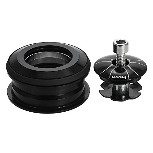 Andoer Headset de bicicleta CNC Rosca cônica sem rosca Rolamentos de cartucho selado 1-1/8