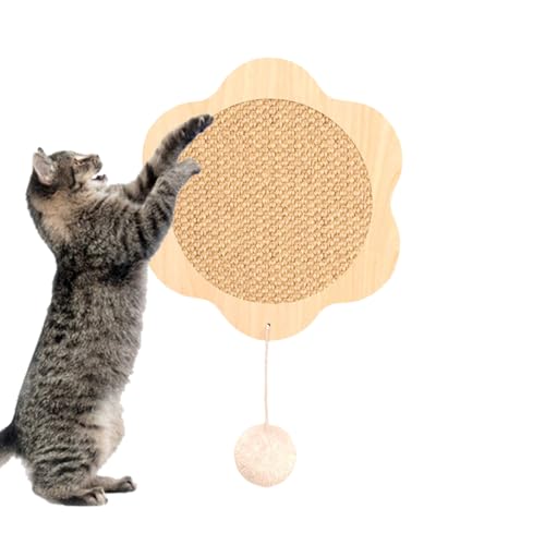 Alfombrilla rascadora para gatos – Stracther de pared para gatos | Tabla de rascar de sisal con ventosa | Tablero de garras para colgar | Protector de muebles para colgar juguete interactivo para sofá
