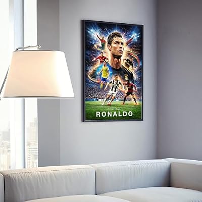 Ronaldo Poster, Famous Soccer Player Posters, Cristiano Ronaldo Posters For Boys Bedroom, Soccer Wall Art, Gift for Fan Football, Cristiano Ronaldo Wall Art, Living Room Sport Room Gift for Fan Football - 8x10 Inches