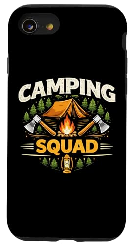 Camping Squad �A�E�g�h�A �A�h�x���`���[ �}�C���h�Z�b�g �X�e�[�g�����g�f�U�C�� �X�}�z�P�[�X iPhone SE (2020) / 7 / 8 �p