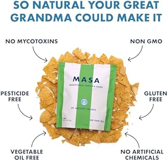 MASA Chips - Lime Flavored Tortilla Chips, Handmade Corn Chips & Crisps - Naturally Grown White Corn, Made with Grass Fed Tallow & Sea Salt - 6 Pack, 5 Ounce Each