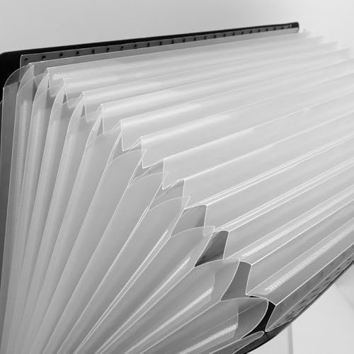 Chinflly Pastas de arquivos suspensas expansíveis, 13 bolsos sanfonados inovadores, capacidade extra