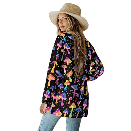Image of Women's Open Front Cardigan Long Sleeve Loose Sweater Lightweight Soft Cardigan Jackets