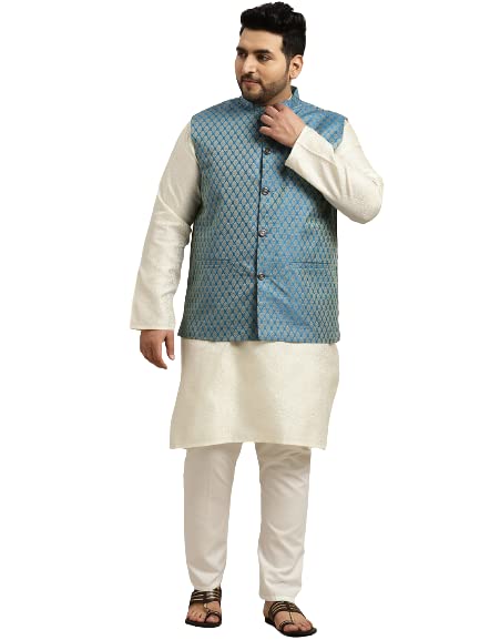 Image of SOJANYA Men Kurta Pyjama With Nehru Jacket